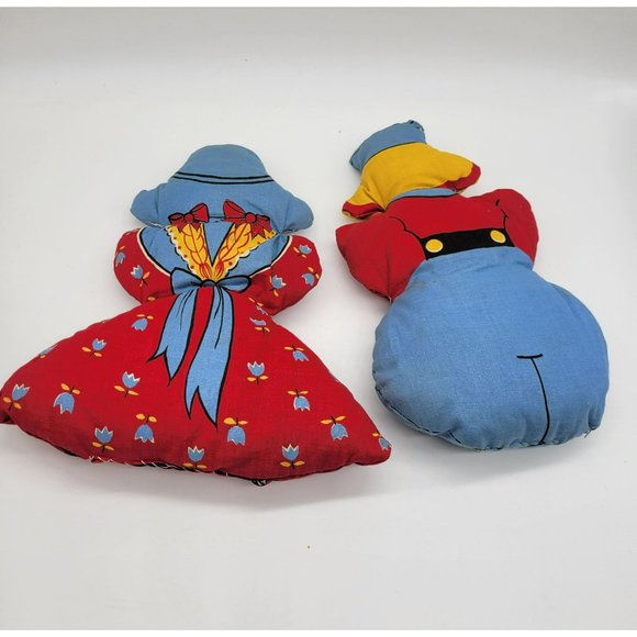 Vintage Pair Cloth Dolls VALTEX Hansel & Gretel Penn. Dutch Boy Girl Cut & Sew - Picture 2 of 13